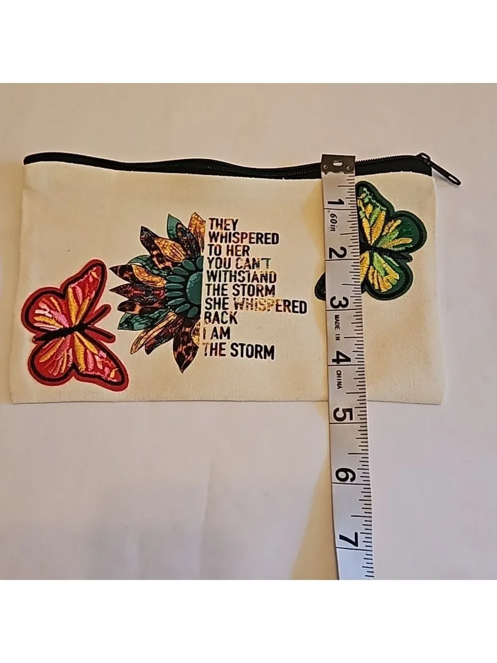 Hand Crafted Canvas Cosmetic Bag Pencil Case Embroidery